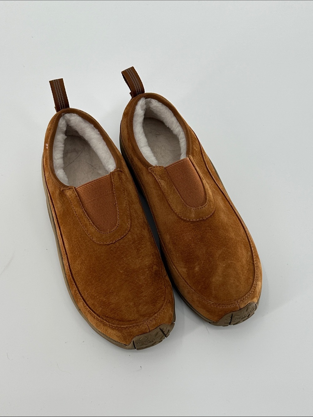 Merrell Women's Suede Slip-On Moccasins in Chestnut Brown